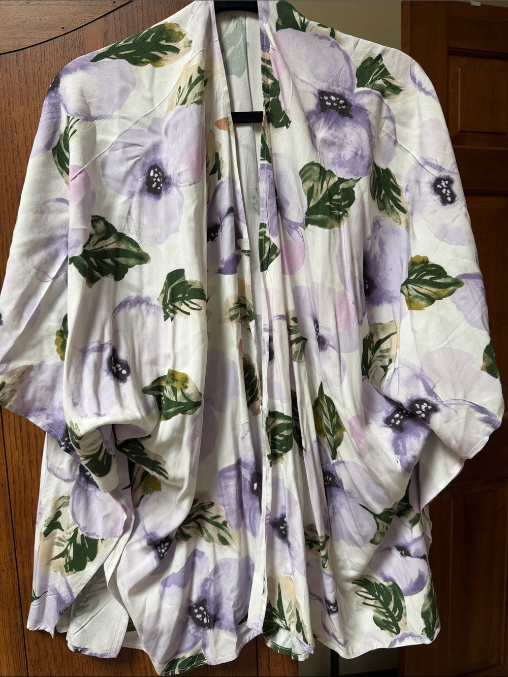 Sseko Floral Lavender Open-Front Kimono Jacket - Women